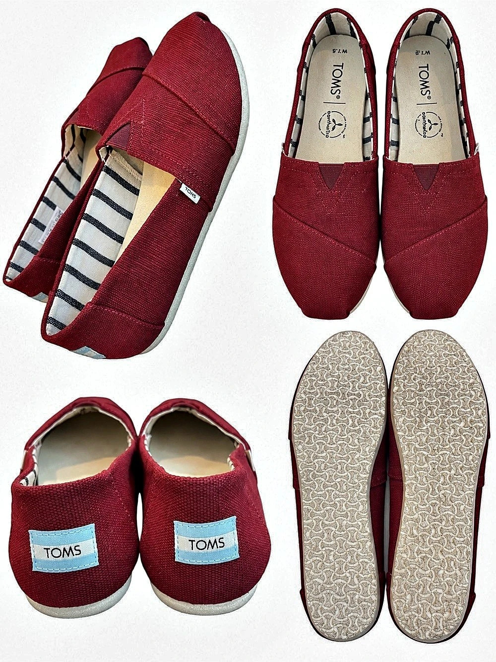 TOMS Alpargata Canvas Slip-On Red Slip-On Flats